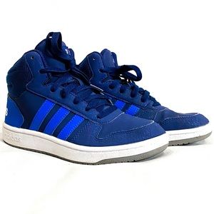 ADIDAS Boys Blue White And Gray Sneakers Size 5
